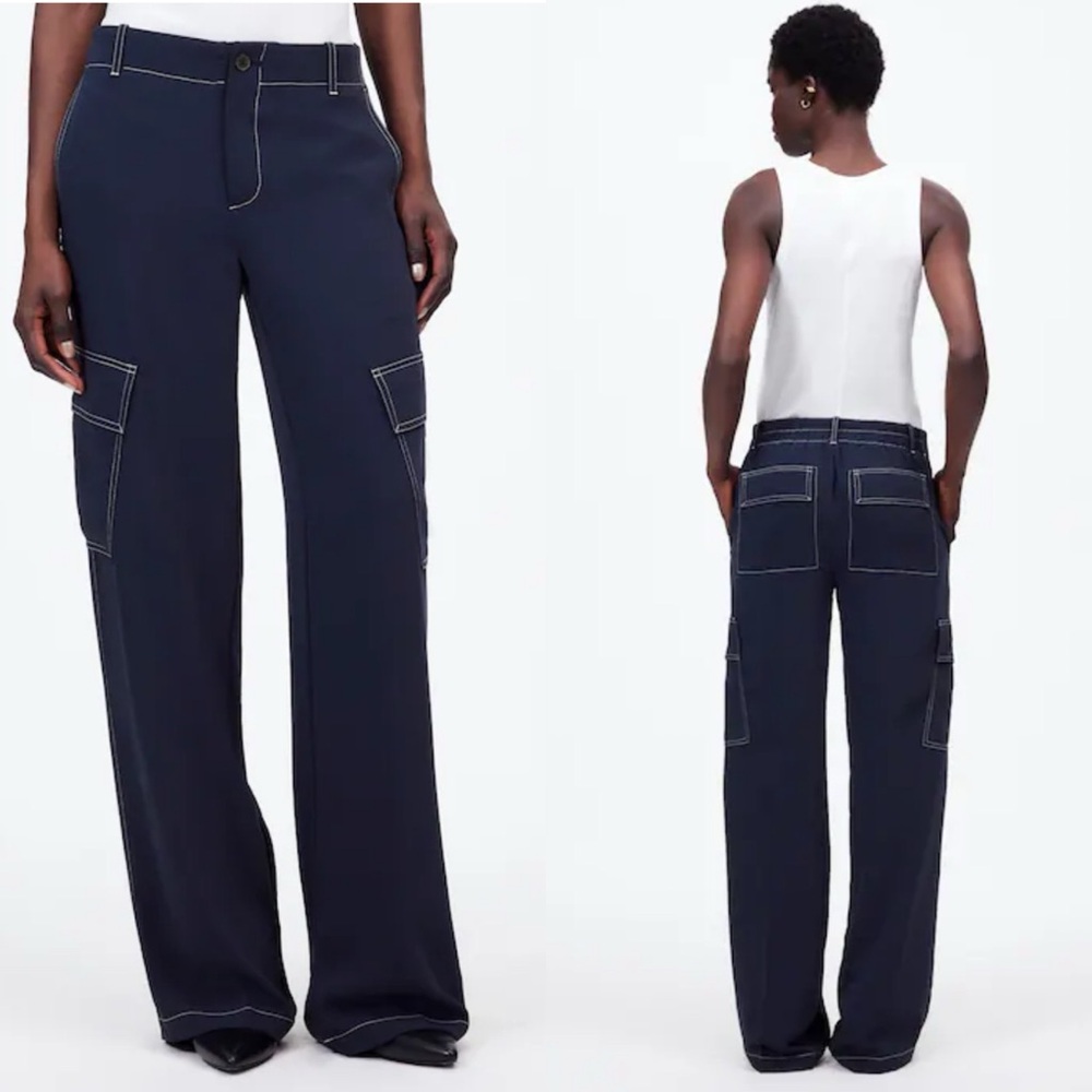 Madewell pull on utility cargo pants wide leg